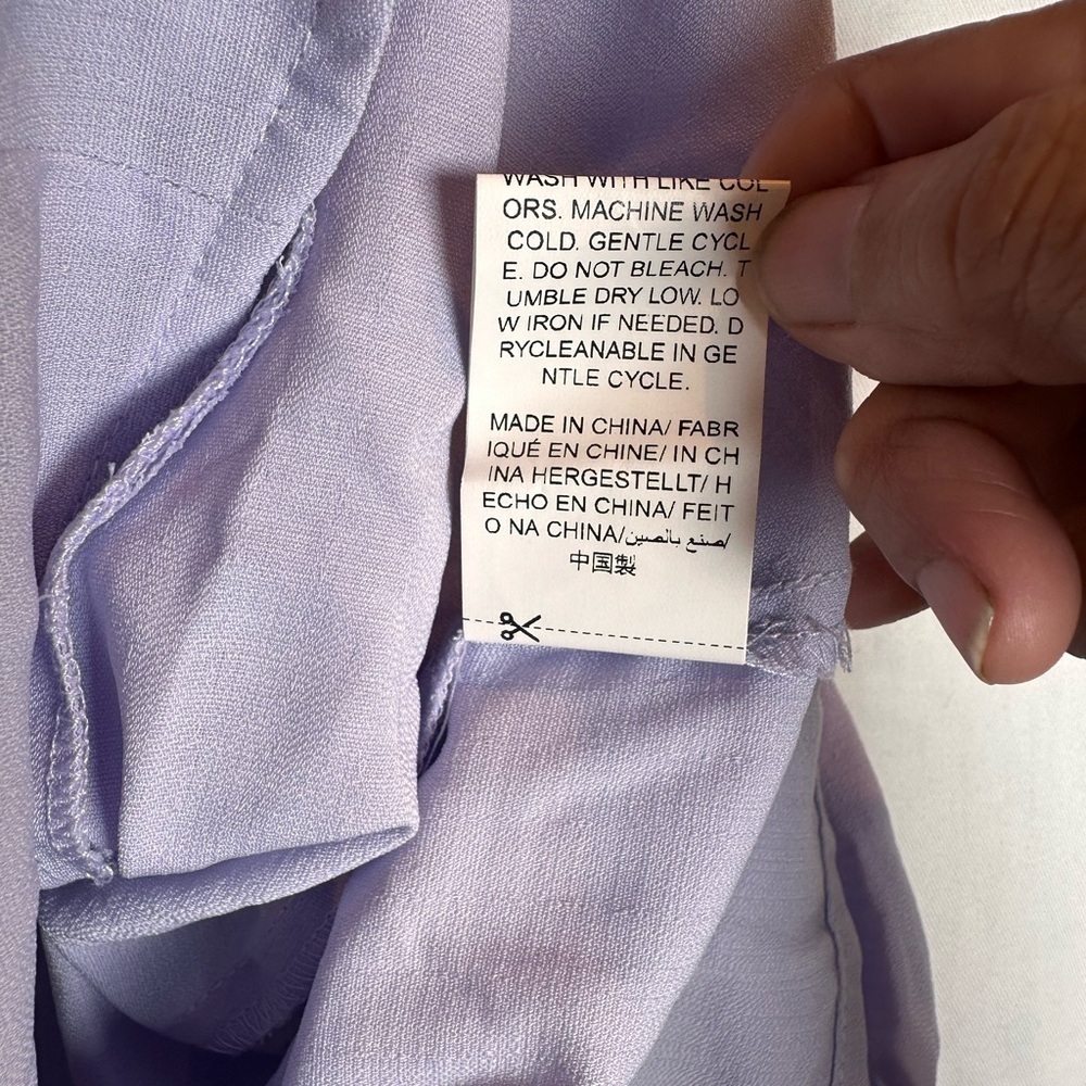 Embroidered Ruffle-collar Lilac Blouse - Picture 7 of 7
